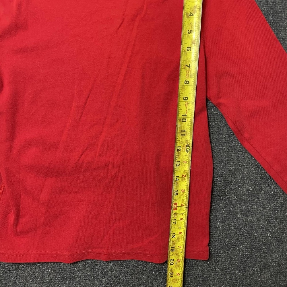 Y2K Polo Jeans Ralph Lauren Shirt Womens Medium Red Mock Neck Long Sleeve Tee - Picture 7 of 9
